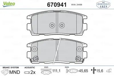 valeo-670941-fren-balatasi-arka