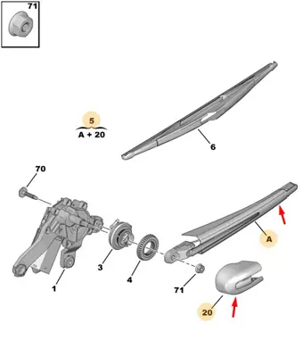 psa-6429cr-silecek-kolu