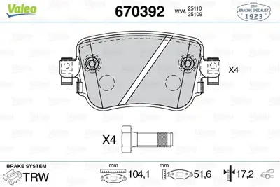 valeo-670392-fren-balatasi-arka