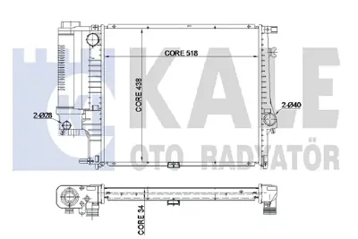 KALE 348800 Su Radyatörü GM 17111737760, GM 17111469177, GM 17111719306, GM 17111728769, GM 17111737360, GM 1247376, GM 1469177, GM 1719306, GM 1728769, GM 1737360