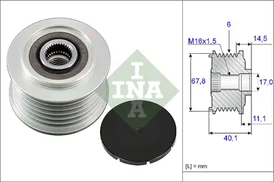 INA 535 0052 10 Alternatör Kasnagı GM 074903119E