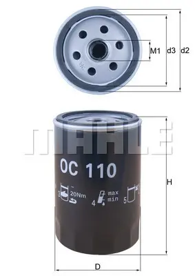 MAHLE OC 110 Yag Fıltresı GM A1021840001