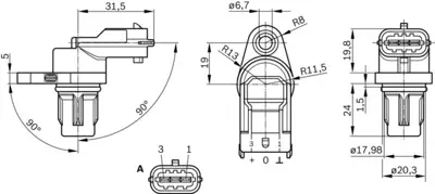 BOSCH 0281002667 Eksantrık Devır Sensörü GM 504048261