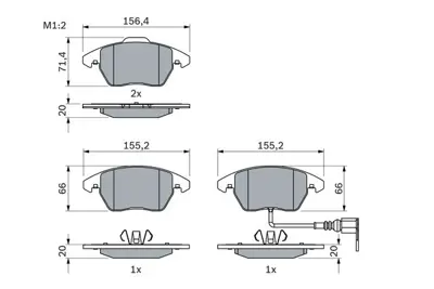 BOSCH 0986424797 Fren Balatası Ön GM 3C0698151B