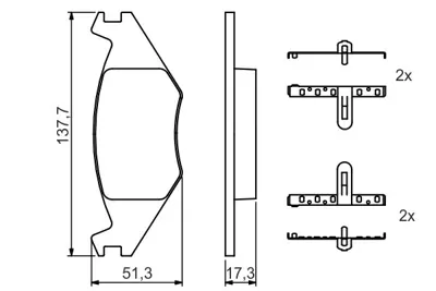 BOSCH 0986468890 Fren Balatası Ön GM 191698151E