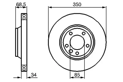 BOSCH 0986479251 Fren Dıskı Ön GM 7L8615302