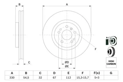 BOSCH 0986479269 Fren Dıskı Ön GM A1644210412