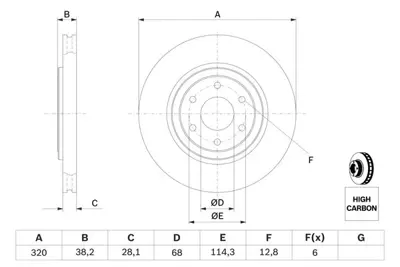 BOSCH 0986479357 Fren Dıskı Ön GM 40206/EB320