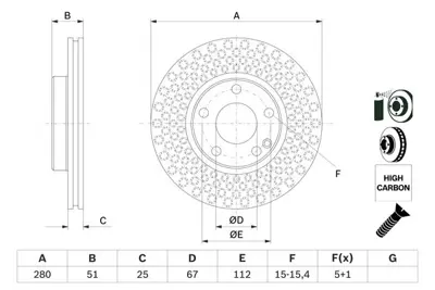 BOSCH 0986479A00 Fren Dıskı Ön GM A2464210012