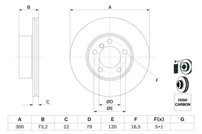 BOSCH 0986479A18 Fren Dıskı Ön GM 34116792217