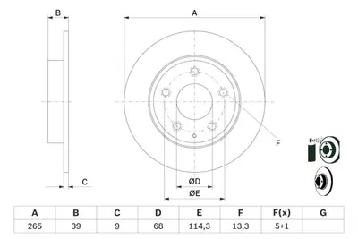 BOSCH 0986479E54 Fren Dıskı Arka GM BJS7/26/251B