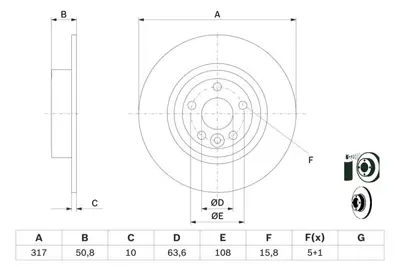 BOSCH 0986479E58 Fren Dıskı Arka GM LR072016