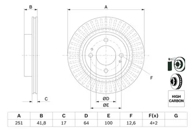 BOSCH 0986479F14 Fren Dıskı Ön GM 4615A129