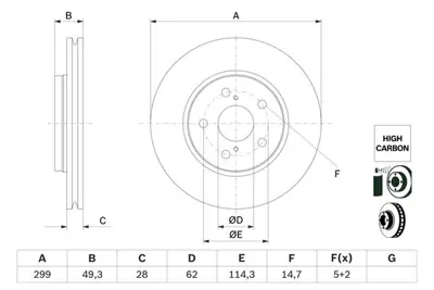 BOSCH 0986479F49 Fren Dıskı Ön GM 43512/F4010