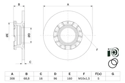 BOSCH 0986479F62 Fren Dıskı Arka GM BK21/2A097/AB