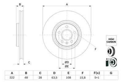 BOSCH 0986479F90 Fren Dıskı Ön GM 32300122