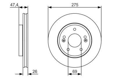 BOSCH 0986479R26 Fren Dıskı Ön GM 517122H000