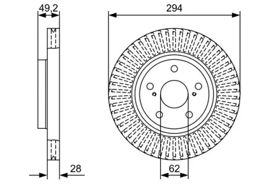 BOSCH 0986479W40 Fren Dıskı Ön GM 43512/42050