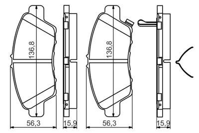 BOSCH 0986494562 Fren Balatası Ön GM 45022/TF0/G02