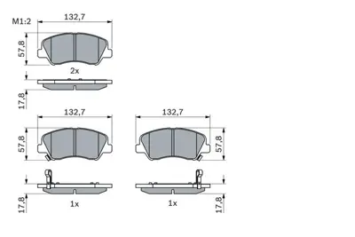 BOSCH 0986494563 Fren Balatası Ön GM 58101C8A50/58101C8A60/581011RA05/581011WA05