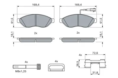 BOSCH 0986494581 Kısa Sase ( 15q ) GM 425356, GM 425358, GM 425461, GM 425462, GM 425357, GM 77364014, GM 1612433880, GM 425354, GM 425355, GM 77364160