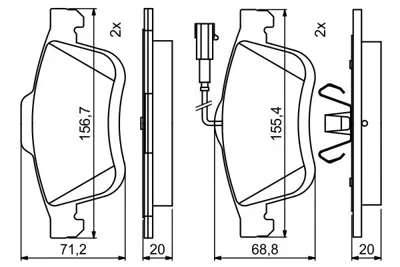 BOSCH 0986494795 Fren Balatası Ön GM 77365396