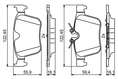 BOSCH 0986494819 Fren Balatası Arka GM J9C14009