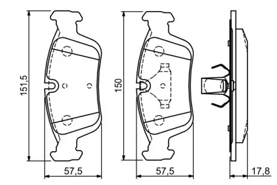 BOSCH 0986494015 Dıskbalata GM BMW34111160356, GM BMW34111160357