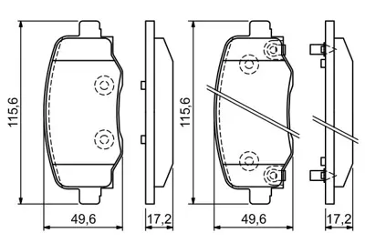 BOSCH 0986494930 Fren Balatası Arka GM 77367145, GM 77367417, GM 77368788, GM 77367145SK1, GM 77368077, GM K68263132AA, GM 68289634AA, GM K68289634AA, GM 68263132AA, GM 68225301AA