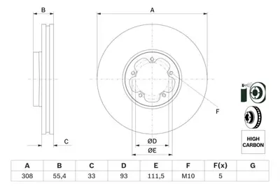 BOSCH 0986479F46 Fren Dıskı Ön GM BK21/1125/A1D