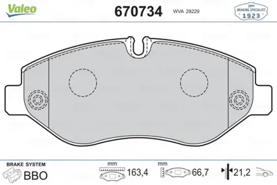 VALEO 670734 Fren Balatası Ön GM 42555881