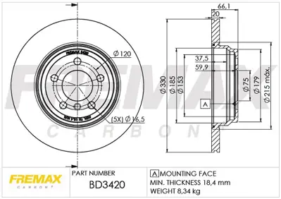 AXAM AX-02-04-01-4023 DİSK BALATA ÖN AX-02-04-01-4023 KANGO-III 1.5 DCI (08-)