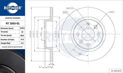 BENDIX 562293B DİSK FREN AYNASI ÖN 562293B LOGAN 1.4 1.6 HAVASIZ (259MM) 4BİJON