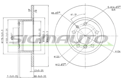 ELITCAR FD52097 DİSK AYNASI ÖN FD52097 BMW E34 (90-97) 5SERİ DÜZ ÇAP:302x11,8x5D