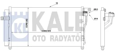 KALE 386300 KLİMA RADYATÖRÜ 386300 ACCENT ERA 06> ( 634x348x16 ) (KURUTUCU İLE)