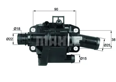 MAHLE TH41.83 TERMOSTAT KOMPLE TH41.83 (83C) FOCUS II 1.6 TCDİ CMAX PARTNER P307 P407