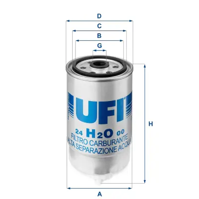 UFI 24.H2O.00 MAZOT FİLTRESİ 24H2O00 DUCATO 2.8 HDI BOXER JUMPER ALFA 156 1.9 JTD