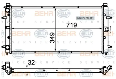 BEHR CR398000S RADYATÖR 8MK376714481 TRANSPORTER T4 2.4 2.5TDI