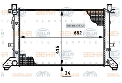 BEHR CR606000S RADYATÖR 8MK376719704 LT35 2.5 2.8 KLİMASIZ MEKANİK (28-35) (28-46)