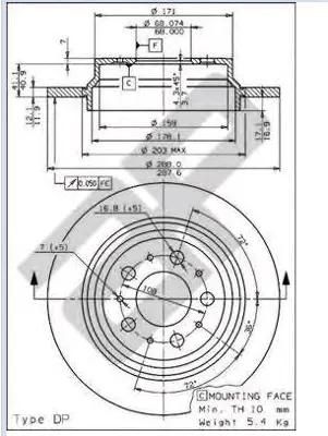 BENDIX 520929 DİSK FREN AYNASI ARKA 562174B VOLVO S80 V70