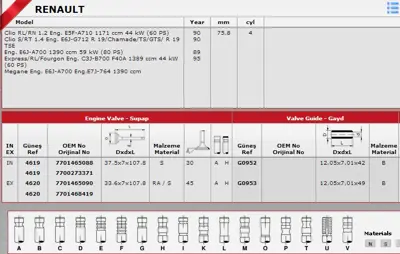 GÜNEŞ G0952-0953 SİBOP GAYDI G0952 G0953 R19 1.4 ENJEKTÖRLU BENZİNLİ-8V