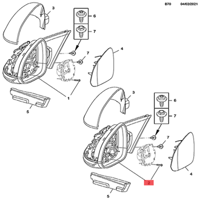 MARGO 1900048 Sol Elektrikli Katlanır Ayna GM 13268765, GM 13329083, GM 1428473, GM 6428290