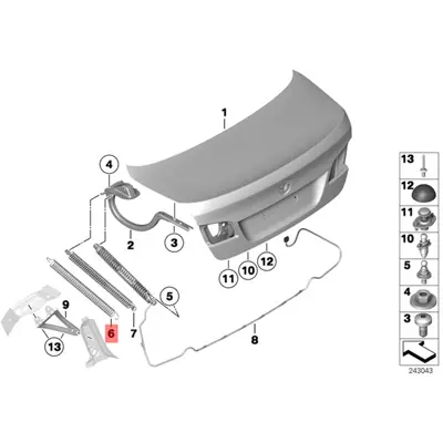 BMW 51247204366 Bagaj Kapağı Çekme Yayı 51247204366