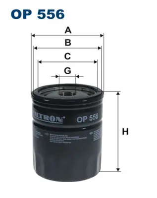 FILTRON OP 556 Yag Fıltresı GM 7701415061, GM 11421250534, GM 11421258038, GM 11421258039, GM 11421267597, GM 11421269485, GM 11421272604, GM 11421278059, GM 11422901481, GM 11423900086