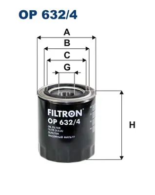 FILTRON OP 632/4 Yag Fıltresı GM 2630042040, GM 2630042030, GM 2630042060, GM 263104A000, GM 263104A010, GM 263304X000, GM 263304A000, GM 263304A001, GM K55114302, GM OK55114302