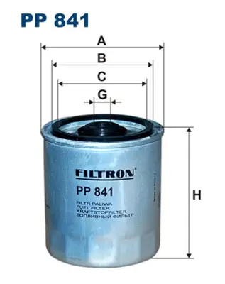 FILTRON PP 841 Yakıt Fıltresı GM 5017831, GM 6610903055, GM 10922302, GM 6040920001, GM 6010900352, GM 20923001, GM 6010920101, GM 6610923101, GM 10922201, GM 10922301