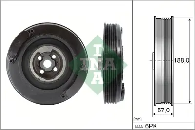 INA 544 0002 10 Krank Kasnagı GM 074105251AC