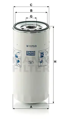 MANN FILTER W 1170/9 Yag Fıltresı GM 2C466744A1B, GM 2C466744AA, GM 2C466744AB, GM ME2C466744AAN, GM 2C466744AAN, GM T341514, GM T162820, GM 2C466744AC, GM 2C466744AD