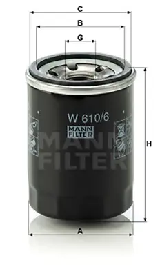 MANN FILTER W 610/6 Yag Fıltresı GM 04154PR3E00