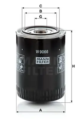 MANN FILTER W 9066 Yag Fıltresı GM VSY114302, GM VSY314302, GM VS0114302A, GM F1230A114, GM MD69782, GM MD84086, GM MD069782, GM MD184086, GM MD326489, GM MZ690071